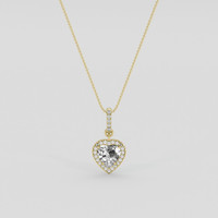 1.63 Ct. White Spinel Pendant, 10K Yellow Gold 1