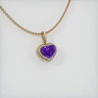 2.05 Ct. Purple Sapphire Pendant, 14K Yellow Gold 2