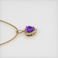 2.05 Ct. Purple Sapphire Pendant, 14K Yellow Gold 3