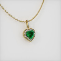 1.98 Ct. Emerald Pendant, 18K Yellow Gold 2