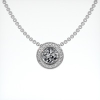 1.15 Ct. White Sapphire Pendant, Platinum 950 1