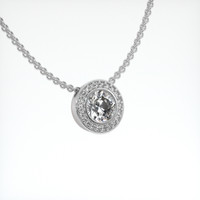 1.15 Ct. White Sapphire Pendant, Platinum 950 2