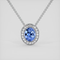 4.04 Ct. Blue Sapphire Pendant, Platinum 950 1