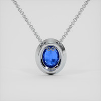 4.04 Ct. Blue Sapphire Pendant, Platinum 950 4