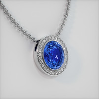 18.06 Ct. Blue Sapphire Pendant, Platinum 950 2