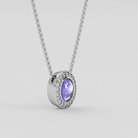 2.41 Ct. Purple Sapphire Pendant, Silver 2