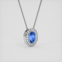 4.04 Ct. Blue Sapphire Pendant, 10K White Gold 2