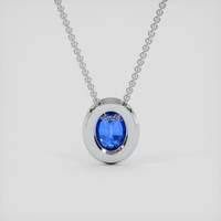 4.04 Ct. Blue Sapphire Pendant, 10K White Gold 4
