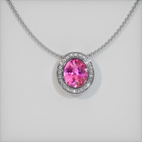 2.21 Ct. Pink Sapphire Pendant, 14K White Gold 1