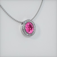 2.21 Ct. Sapphire Pendant, 14K White Gold 2