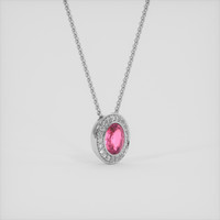 2.02 Ct. Padparadscha Sapphire Pendant, 14K White Gold 2