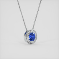 1.21 Ct. Blue Sapphire Pendant, 14K White Gold 2