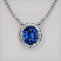 18.06 Ct. Blue Sapphire Pendant, 14K White Gold 1
