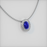 1.53 Ct. Blue Sapphire Pendant, 18K White Gold 2