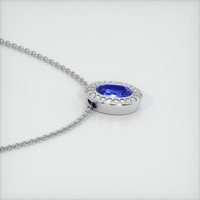1.53 Ct. Blue Sapphire Pendant, 18K White Gold 3