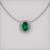 1.62 Ct. Emerald Pendant, 18K White Gold 1