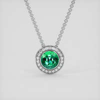 2.34 Ct. Emerald Pendant, 18K White Gold 1