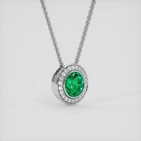 2.34 Ct. Emerald Pendant, 18K White Gold 2