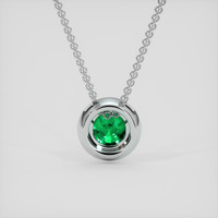 2.34 Ct. Emerald Pendant, 18K White Gold 4