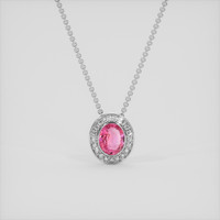 2.02 Ct. Padparadscha Sapphire Pendant, 18K White Gold 1