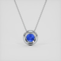 1.21 Ct. Blue Sapphire Pendant, 18K White Gold 4