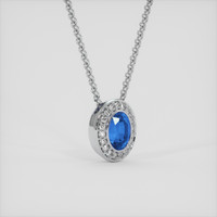 1.62 Ct. Blue Sapphire Pendant, 18K White Gold 2
