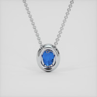 1.62 Ct. Blue Sapphire Pendant, 18K White Gold 4