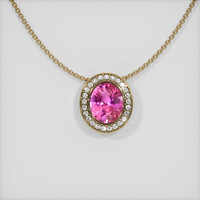 2.21 Ct. Sapphire Pendant, 14K Yellow Gold 1