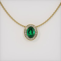 1.62 Ct. Emerald Pendant, 18K Yellow Gold 1
