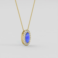 1.20 Ct. Blue Opal Pendant, 18K Yellow Gold 2