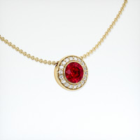 0.51 Ct. Ruby Pendant, 18K Yellow Gold 2