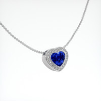1.67 Ct. Blue Sapphire Pendant, 18K White Gold 2