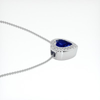 1.67 Ct. Blue Sapphire Pendant, 18K White Gold 3