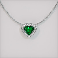1.83 Ct. Emerald Pendant, 18K White Gold 1