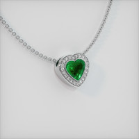 1.83 Ct. Emerald Pendant, 18K White Gold 2