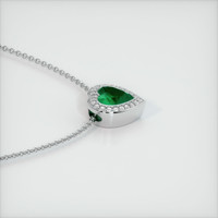 1.58 Ct. Emerald  Pendant - 18K White Gold