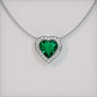 1.98 Ct. Emerald Pendant, 18K White Gold 1