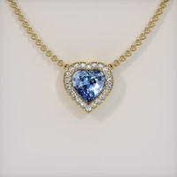 1.01 Ct. Blue Sapphire Pendant, 14K Yellow Gold 1