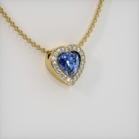 1.01 Ct. Blue Sapphire Pendant, 14K Yellow Gold 2