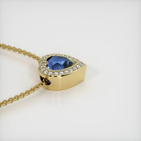 1.01 Ct. Blue Sapphire Pendant, 14K Yellow Gold 3