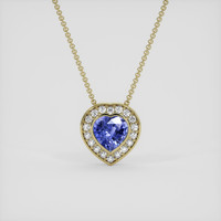1.82 Ct. Blue Sapphire Pendant, 18K Yellow Gold 1