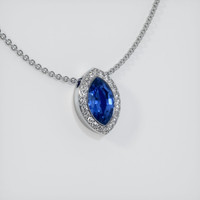 2.13 Ct. Sapphire Pendant, 14K White Gold 2