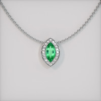 1.37 Ct. Emerald  Pendant - 18K White Gold