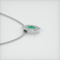 0.48 Ct. Emerald  Pendant - 18K White Gold