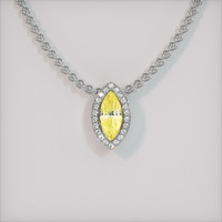 3.96 Ct. Yellow Sapphire Pendant, 18K White Gold 1
