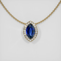 2.13 Ct. Sapphire Pendant, 14K Yellow Gold 1