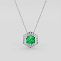 1.15 Ct. Emerald Pendant, Silver 1