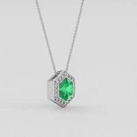 1.15 Ct. Emerald Pendant, Silver 2