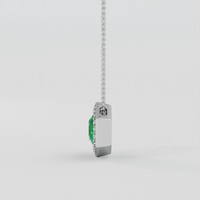 1.15 Ct. Emerald Pendant, Silver 3