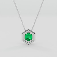 1.15 Ct. Emerald Pendant, Silver 4